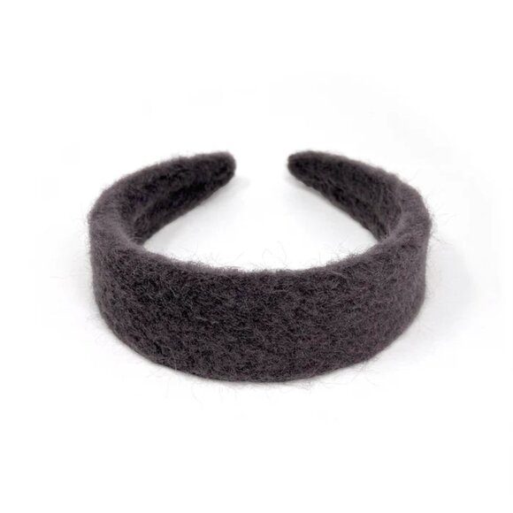 NWOT Faye Fuzzy Wide Gray Headband - Picture 4 of 4